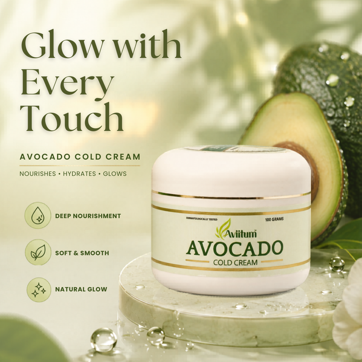 Avocado Cold Cream With Papaya Extracts 100gm