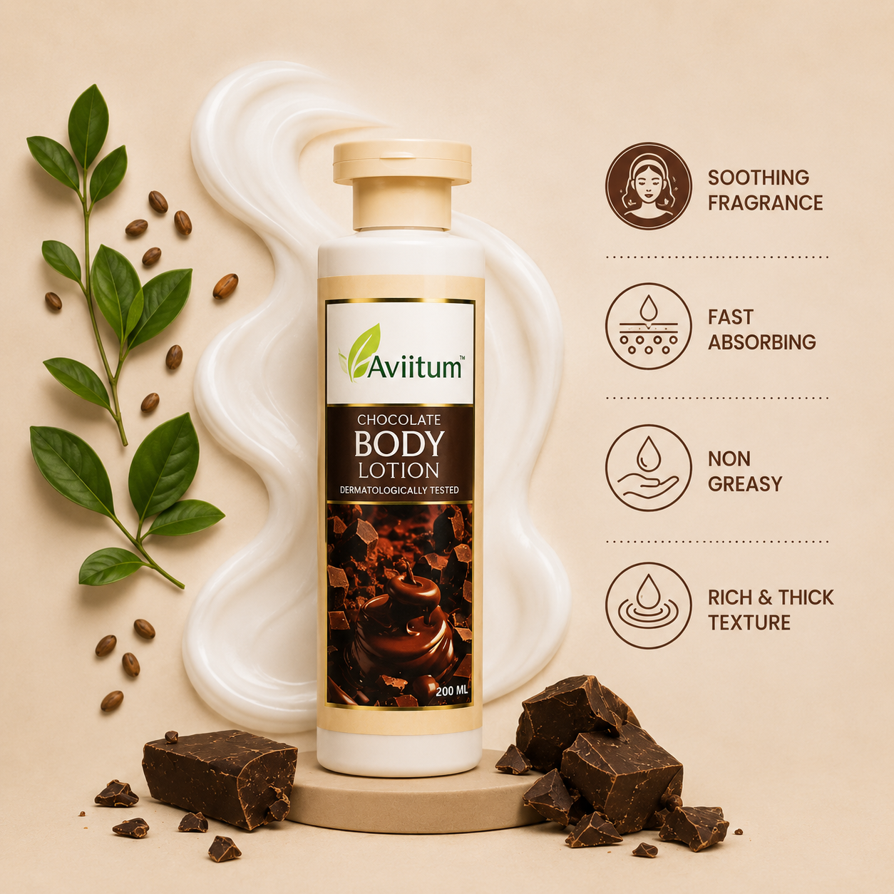 Chocolate Body Lotion With Cocoa And Shea Butter 200ml